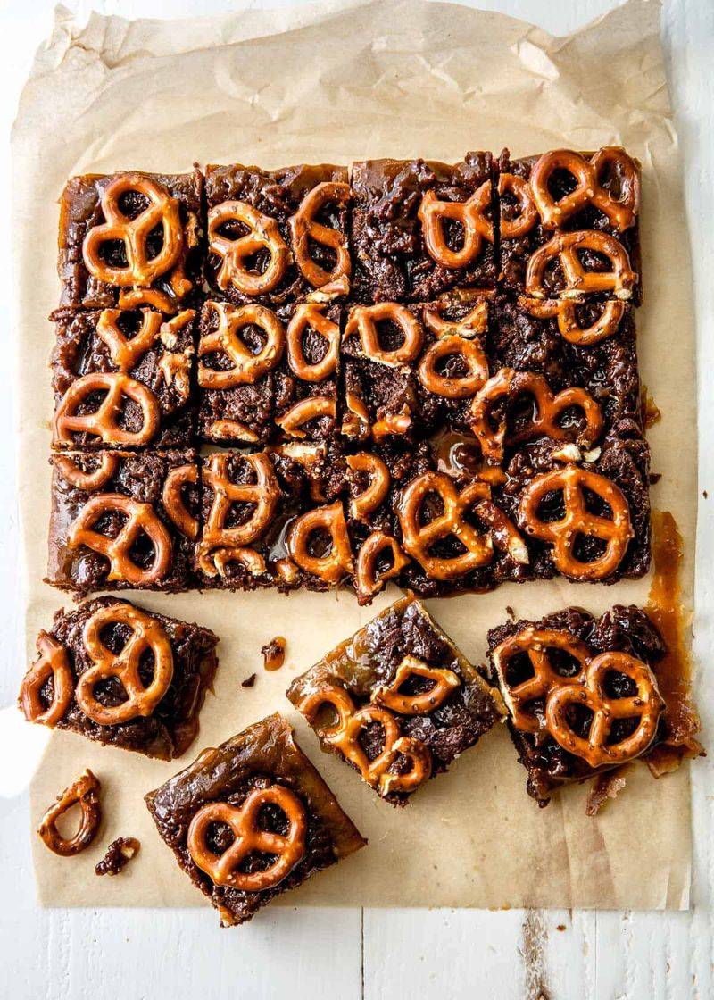 Caramel Pretzel Brownies