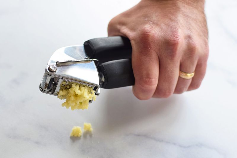Using a Garlic Press Without Cleaning It Properly