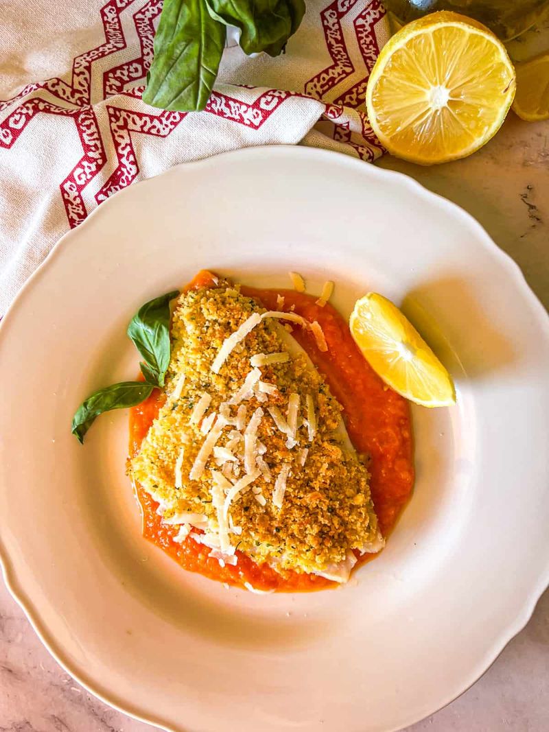 Fried Flounder with Tomato Sauce