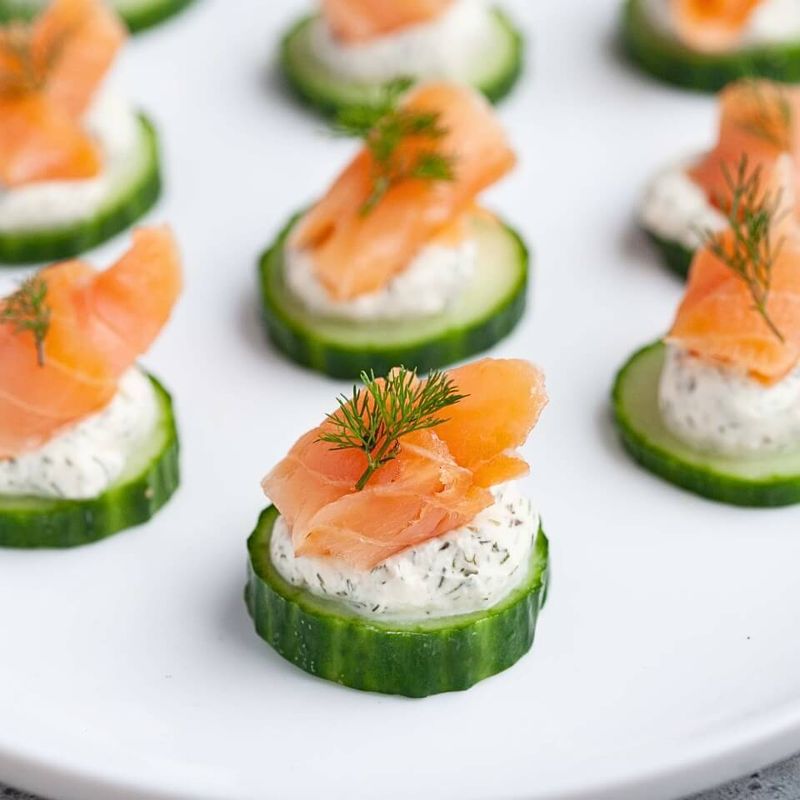 Smoked Salmon Cucumber Rounds