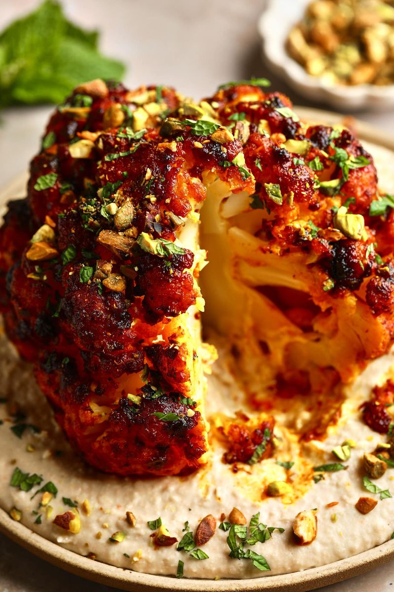 Stuffed Cauliflower With Lentils And Herbs
