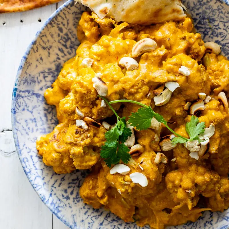 Cauliflower Korma With Almonds And Cream