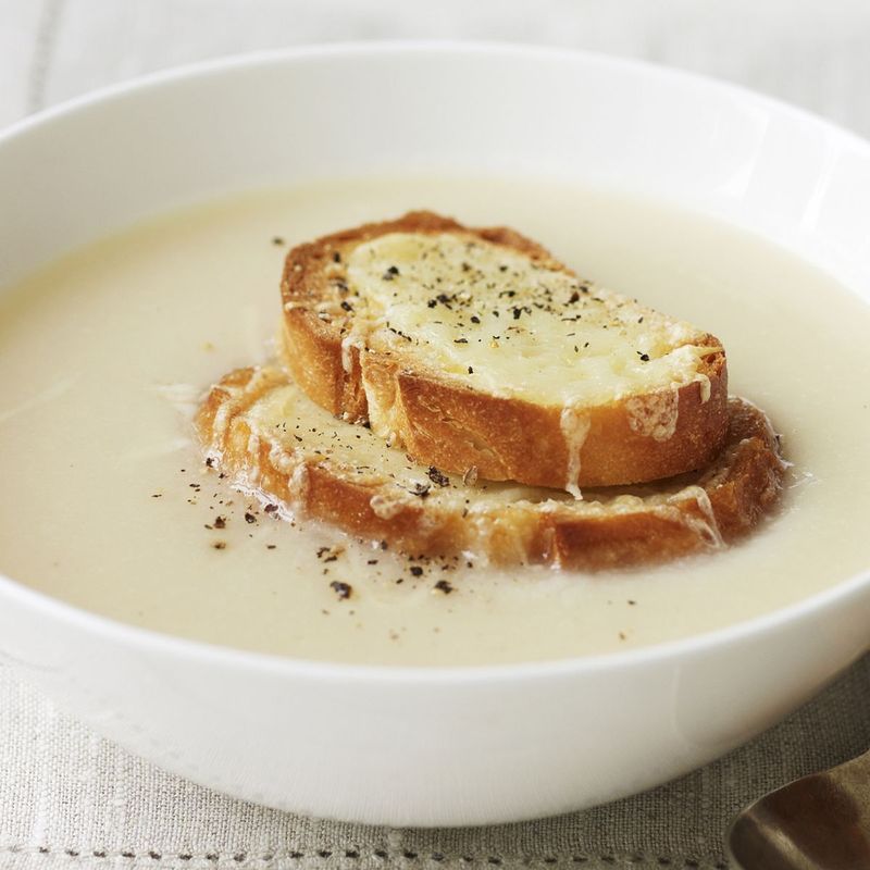 Cauliflower Soup With Gruyere Croutons