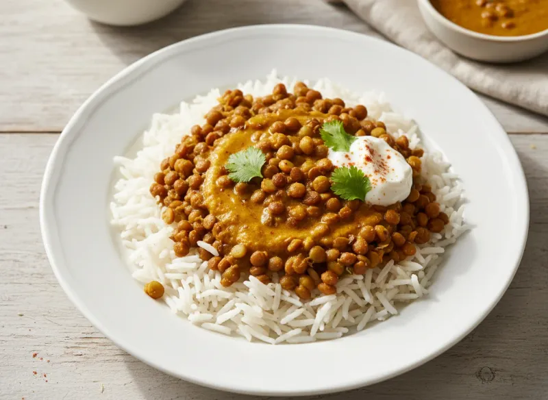 White Rice Paired With Lentils