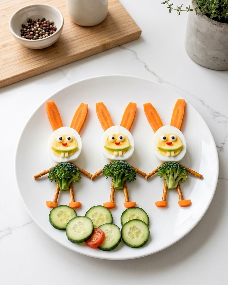 Scrambled Egg Nests with Veggie Birds