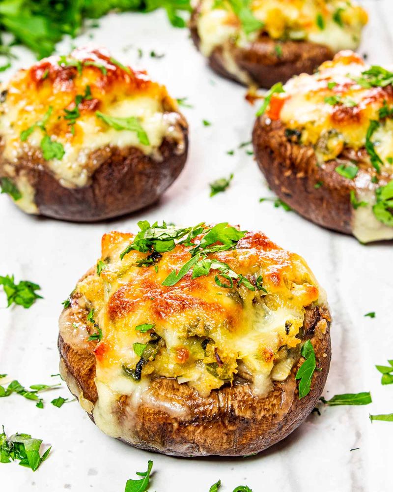 Chicken and Gouda Stuffed Mushrooms