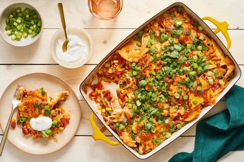 Cheesy Chicken Tortilla Soup Casserole