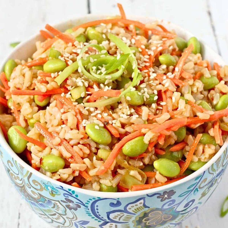 Edamame and Brown Rice Bowl with Sesame Dressing