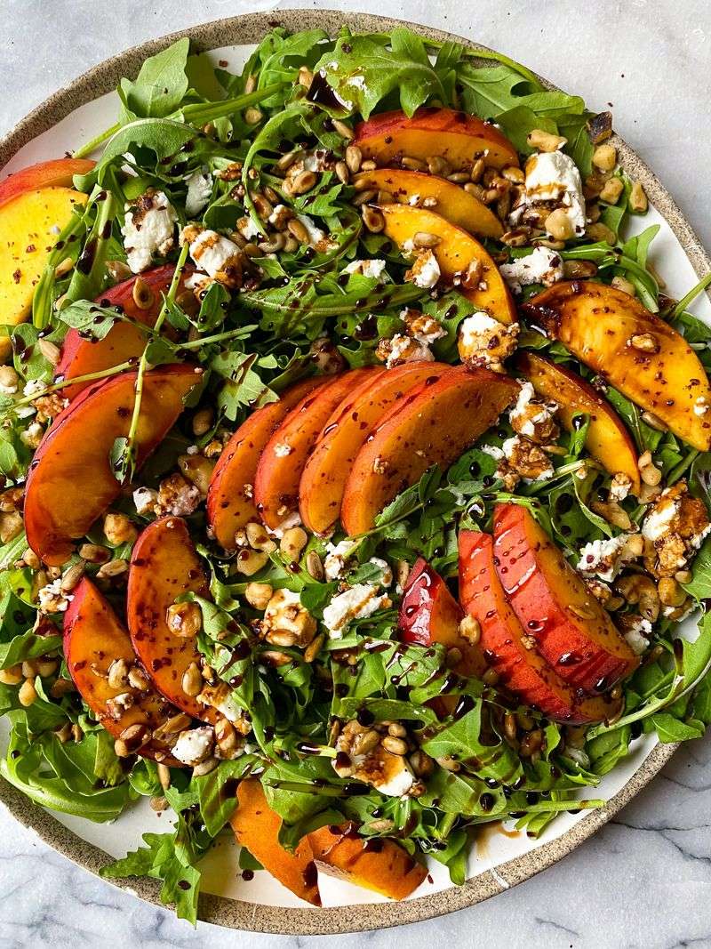 Grilled Peach and Arugula Salad