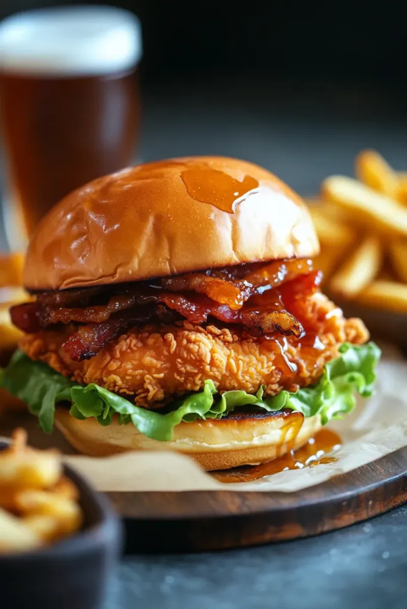 Hot Honey Fried Chicken with Crispy Maple Bacon