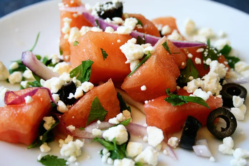 Watermelon Paired With Feta Cheese
