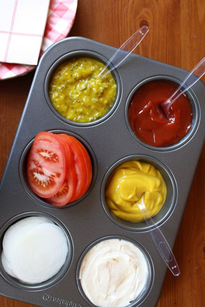 Using a Muffin Tin to Serve Condiments at Parties