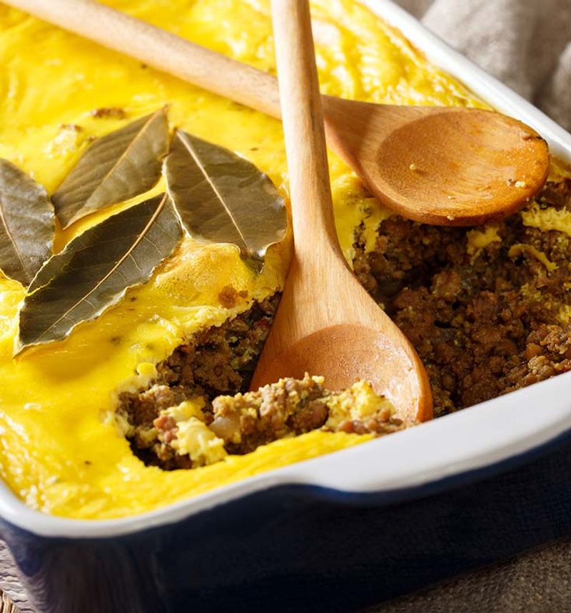 Bobotie-Topped Sweet Potato Mash - South Africa