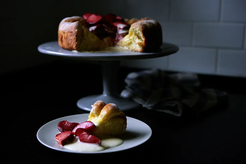 Brioche Tart with Creme Fraiche Custard