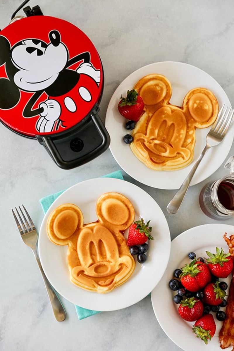 Mickey Mouse Belgian Waffles with Berry Compote