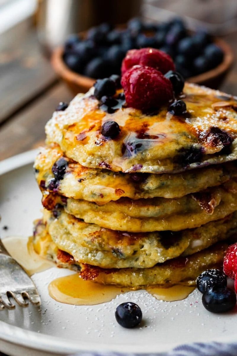 Cottage Cheese Pancakes with Fresh Berries