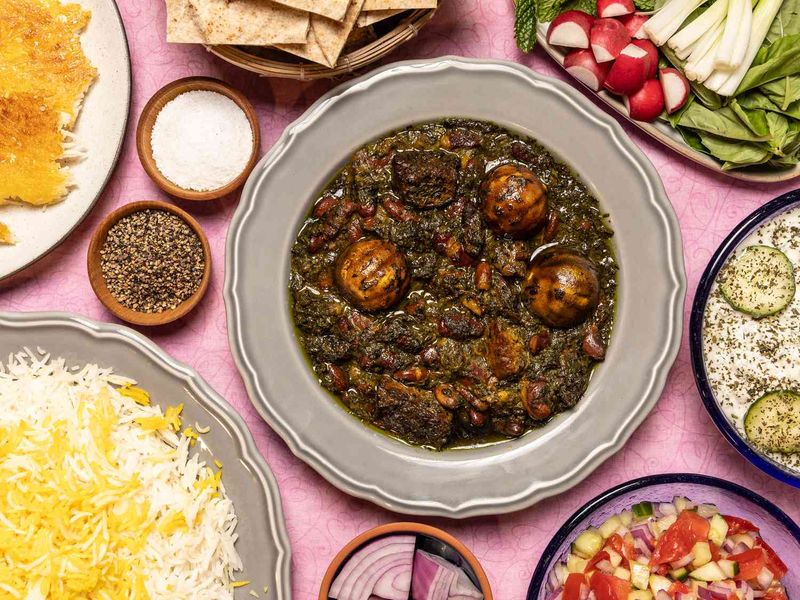 Iranian Ghormeh Sabzi with Dried Limes - Herb Stew