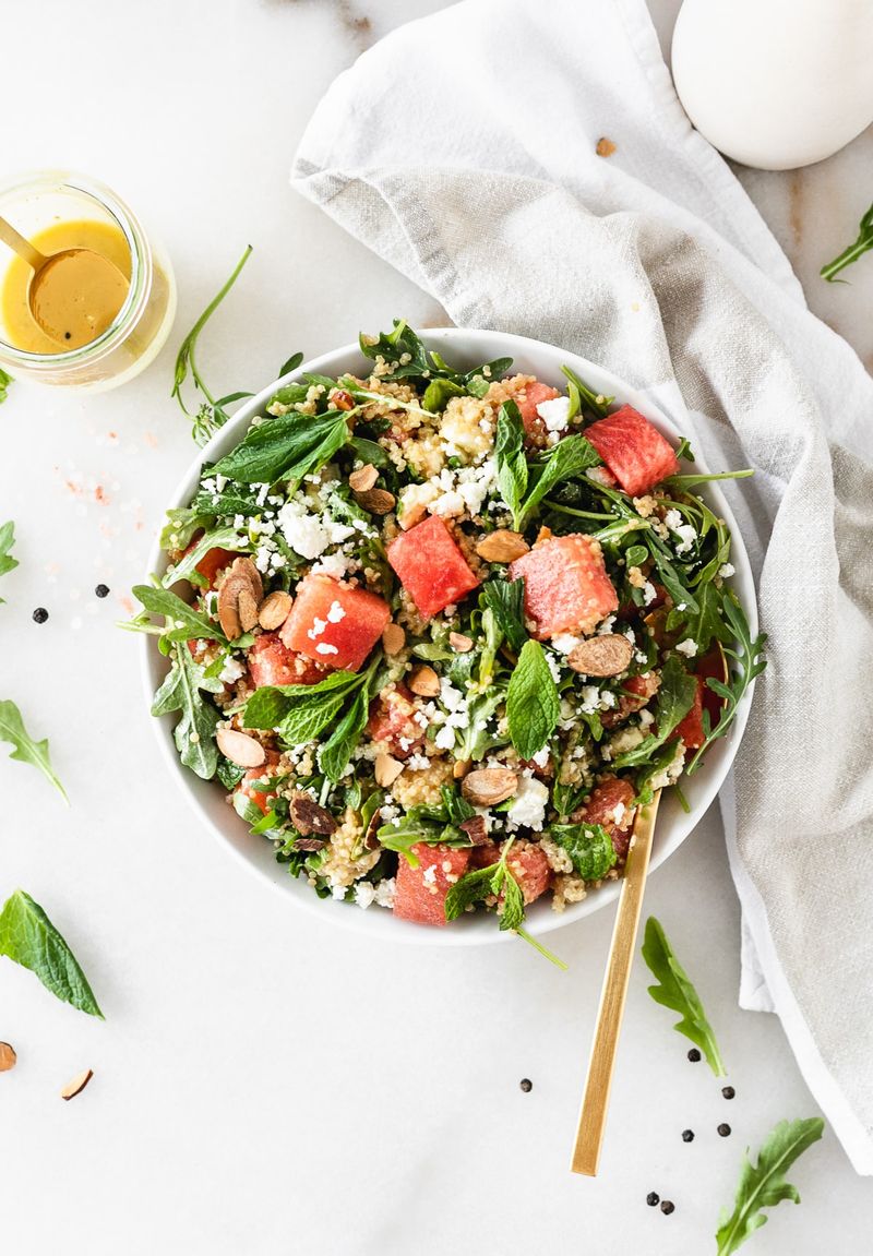 Watermelon and Feta Grain Bowl with Mint Vinaigrette