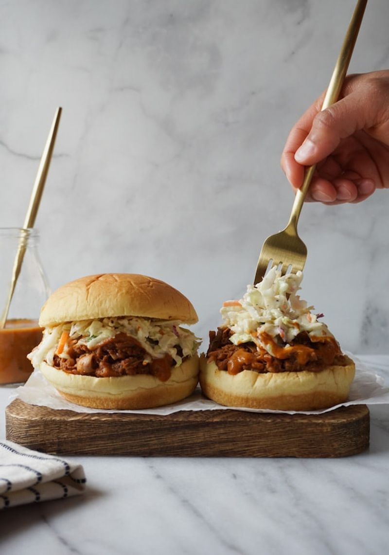 Smoky BBQ Pulled Jackfruit Sandwiches with Slaw