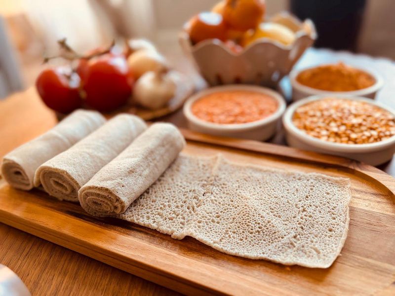 Injera with Lentil Spread
