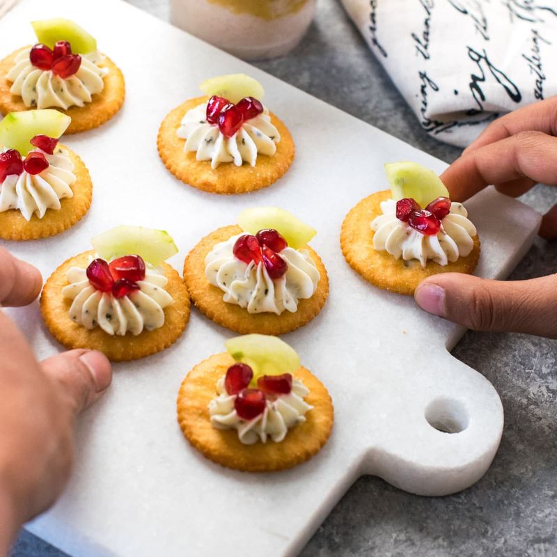 A Few Crackers With Cream Cheese