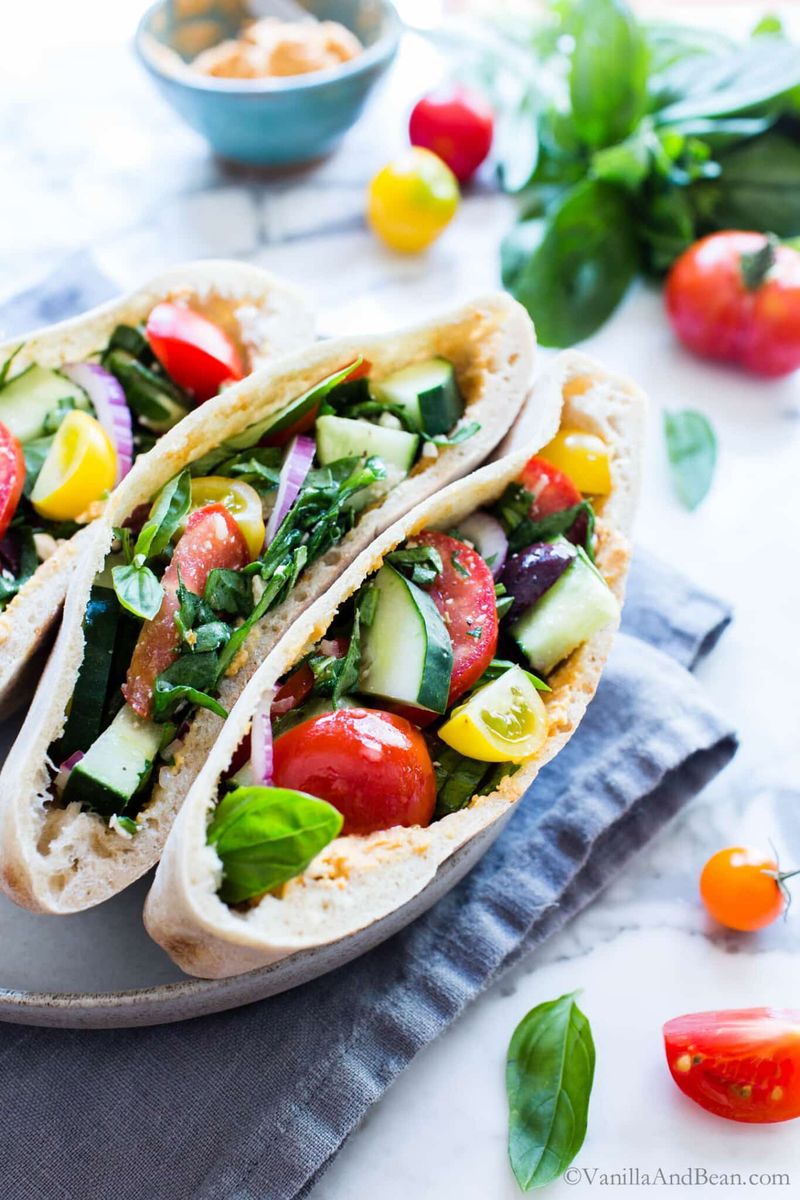 Greek-Style Hummus and Veggie Pita