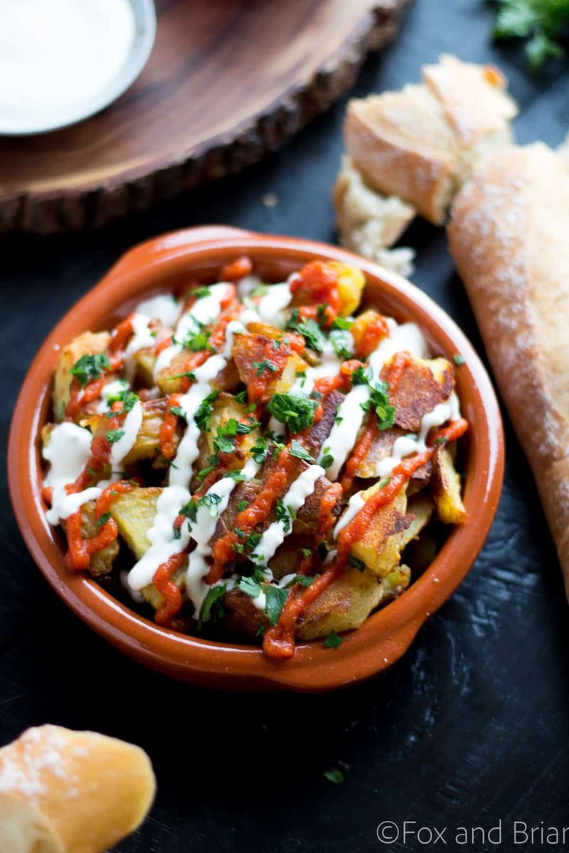 Patatas Bravas with Aioli in Spain