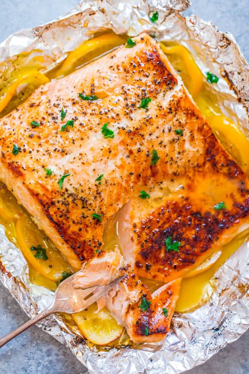 Salmon with Canned Lemon Butter Sauce