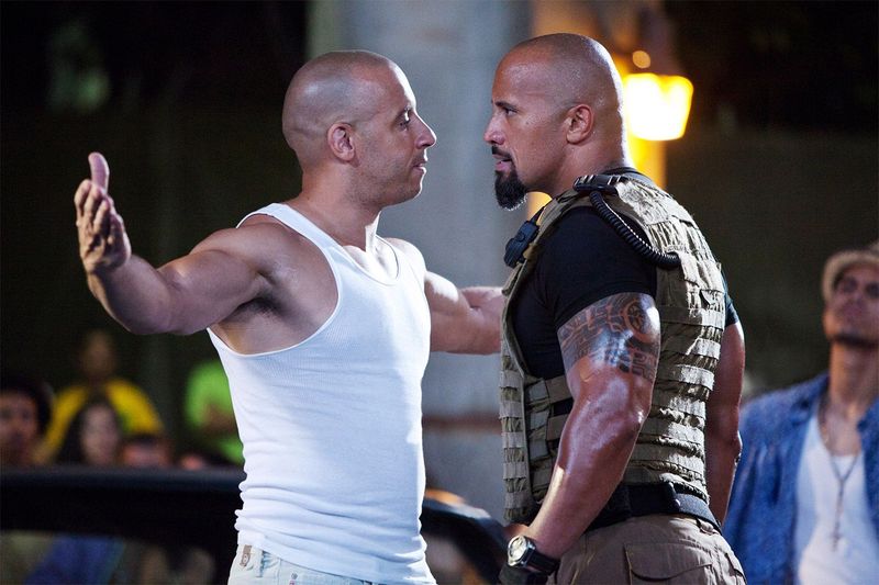 Dwayne Johnson and Vin Diesel - Fast and Furious Franchise