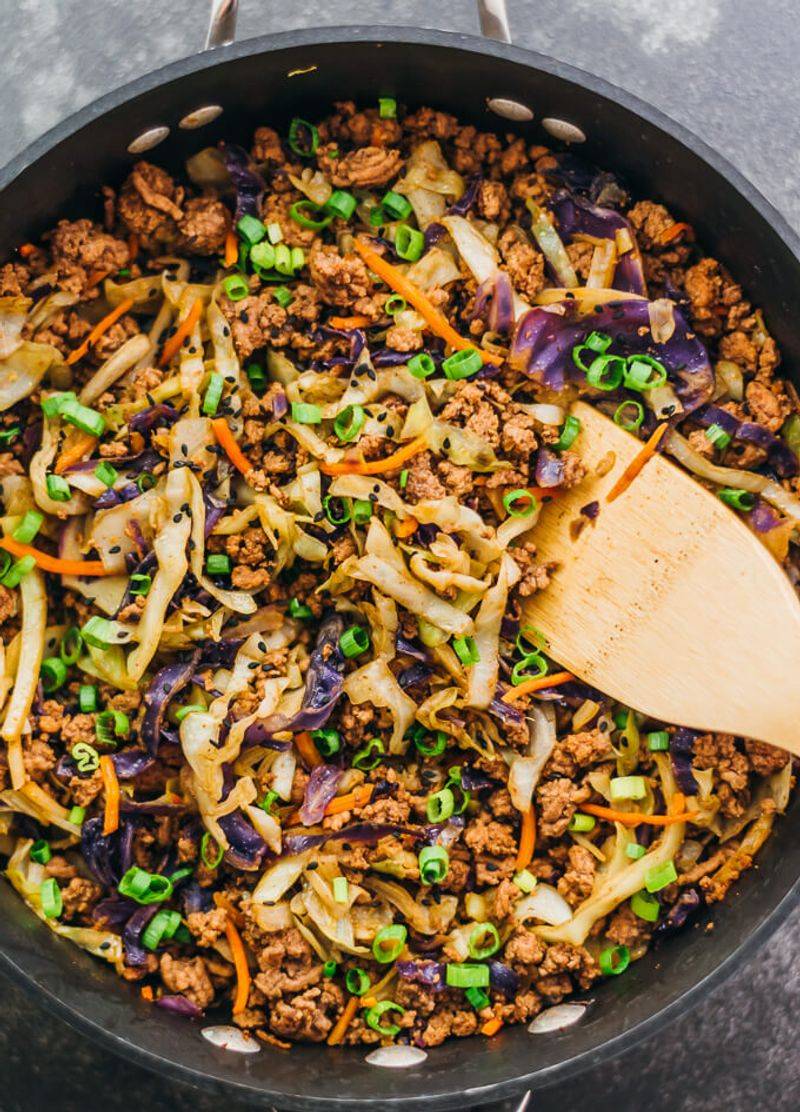Ground Beef and Cabbage Stir-Fry
