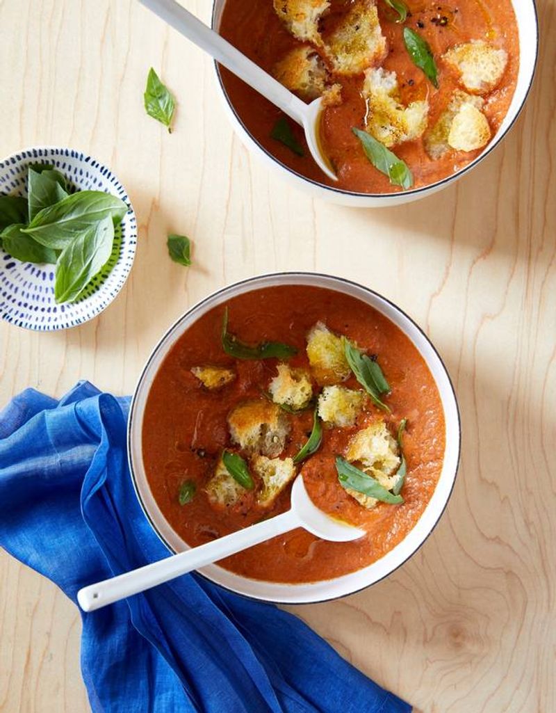 Chilled Gazpacho with Crusty Bread and Olive Oil