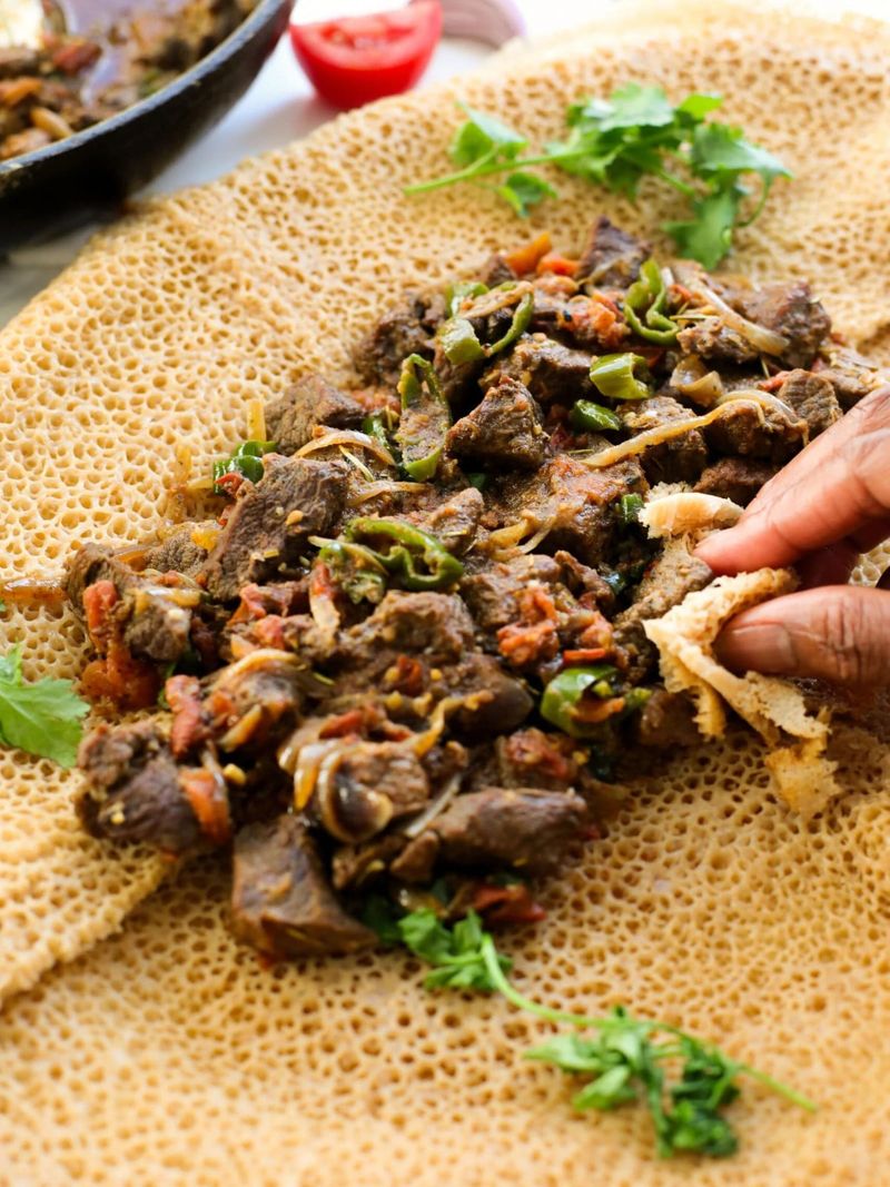 Injera with Tibs - Ethiopia