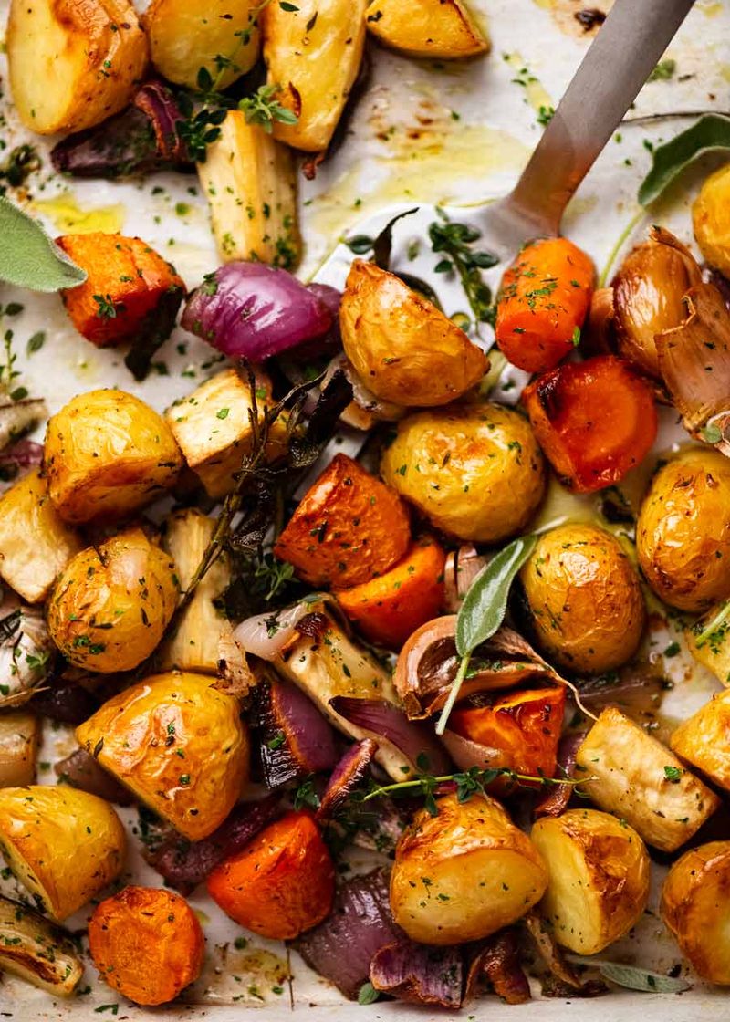Roast Vegetables with Broth Instead