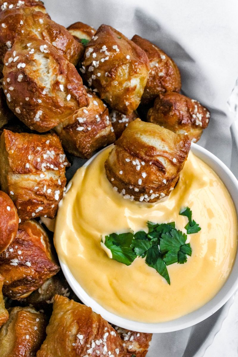 Soft Pretzel Bites with Cheese Dip