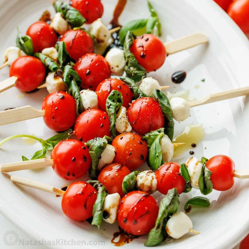 Caprese Skewers with Fresh Mozzarella