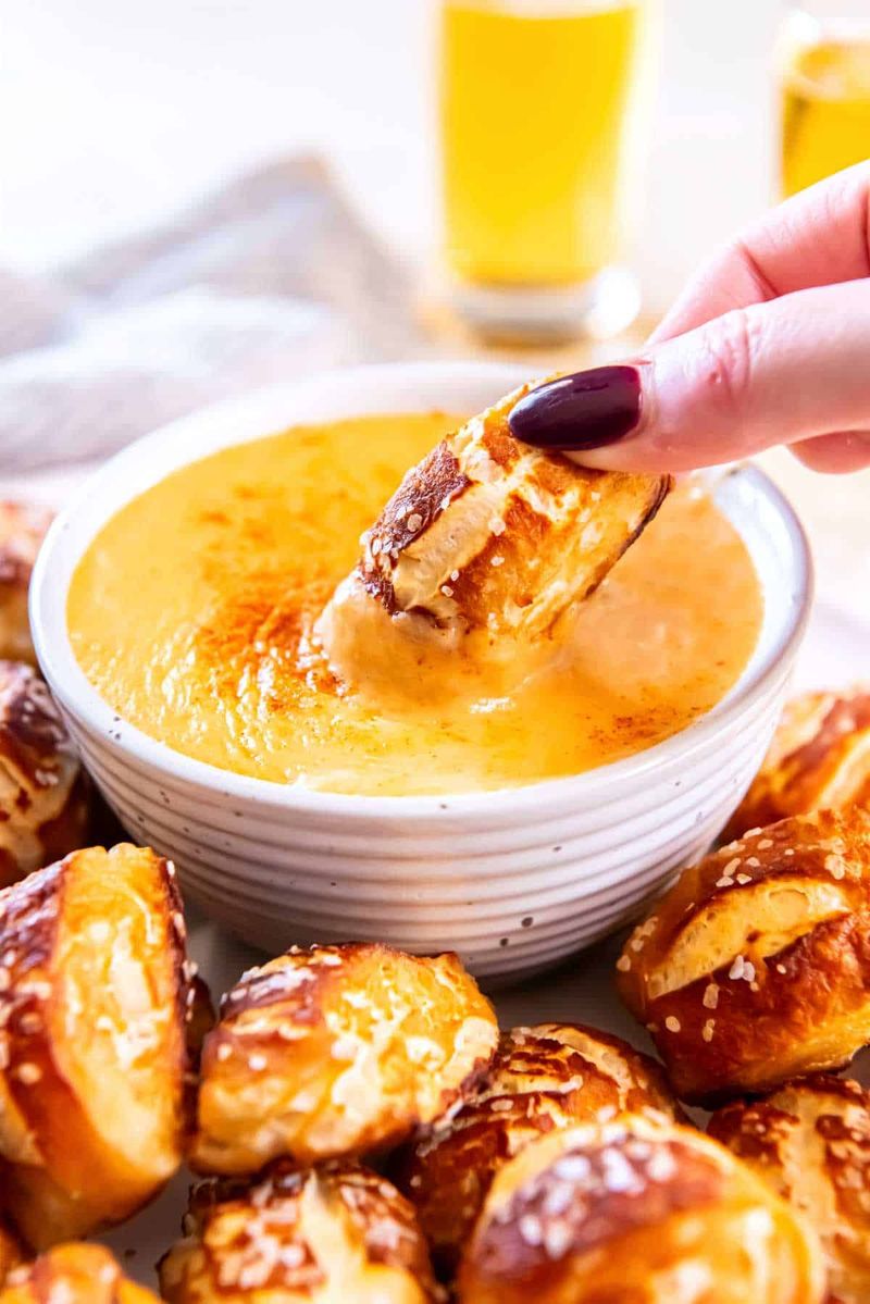 Pretzel Bites with Cheese Sauce