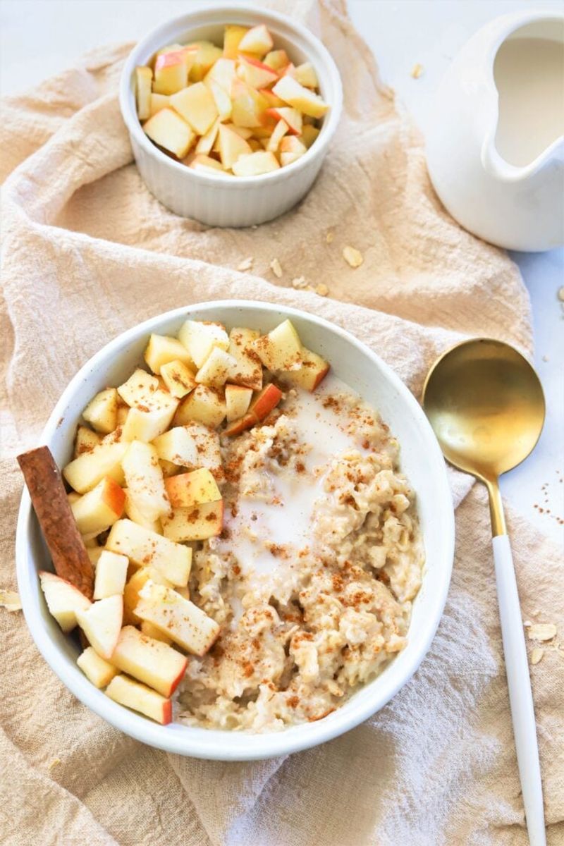 A Small Bowl of Warm Oatmeal With Cinnamon