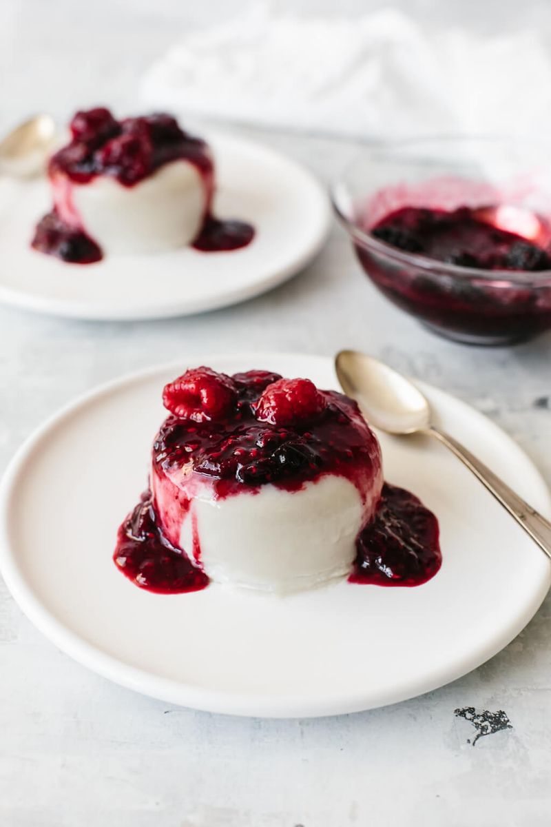 Coconut Milk Panna Cotta with Berries