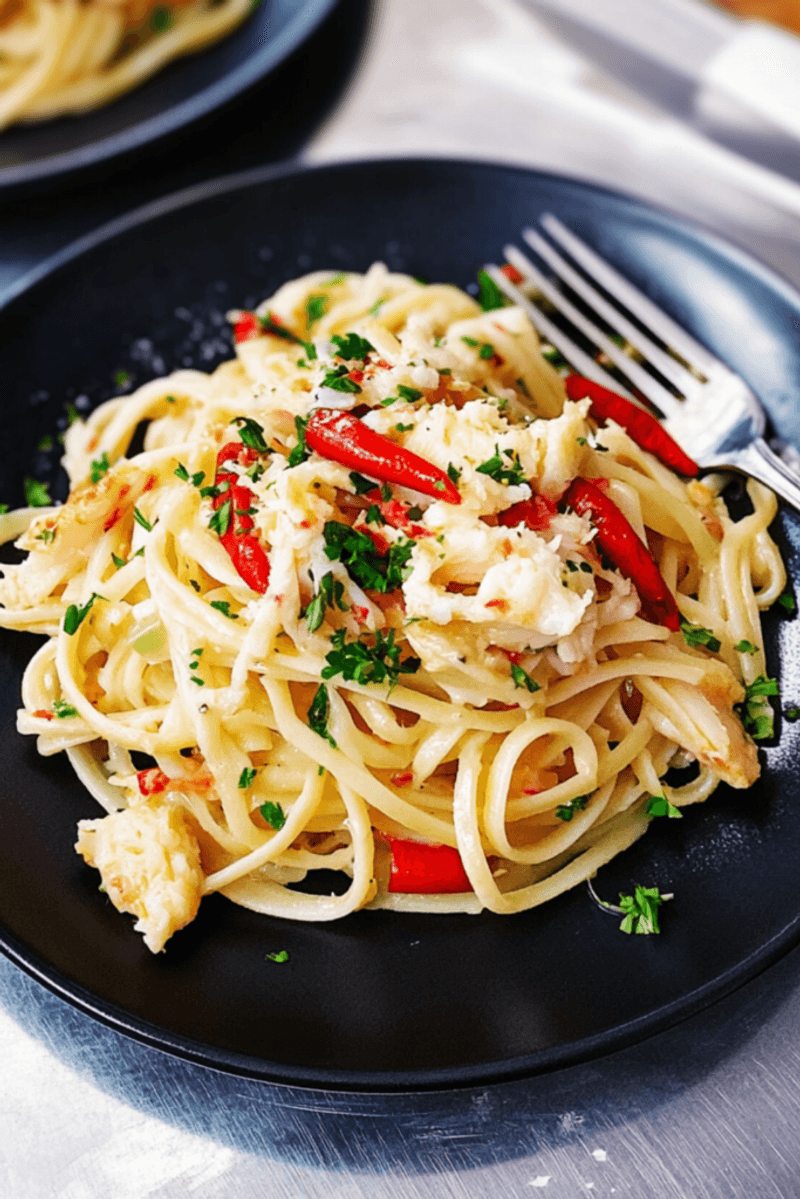 Crab Linguine with Chili and Parsley