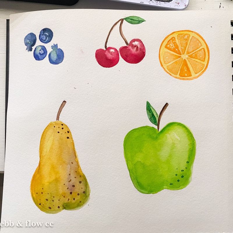 Fruit Juice Watercolor Painting