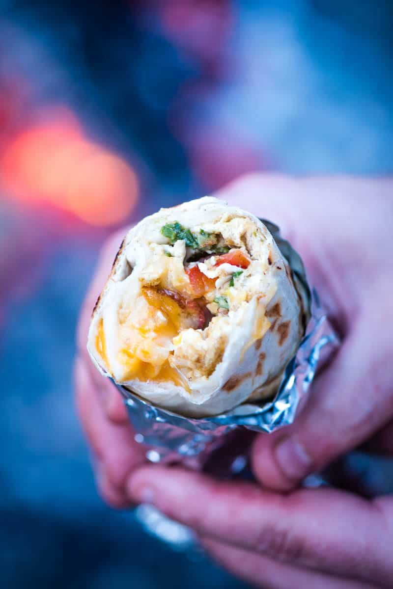 Campfire Breakfast Burritos