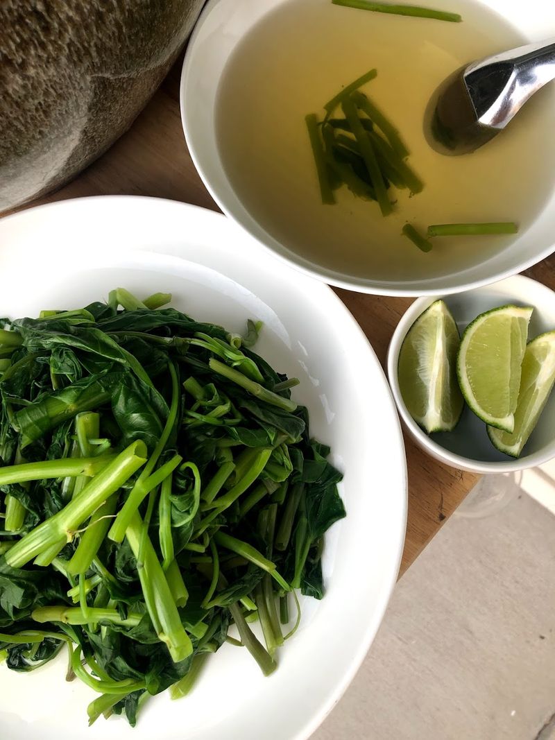 Vietnamese Rau Muong Luoc (Boiled Water Spinach)