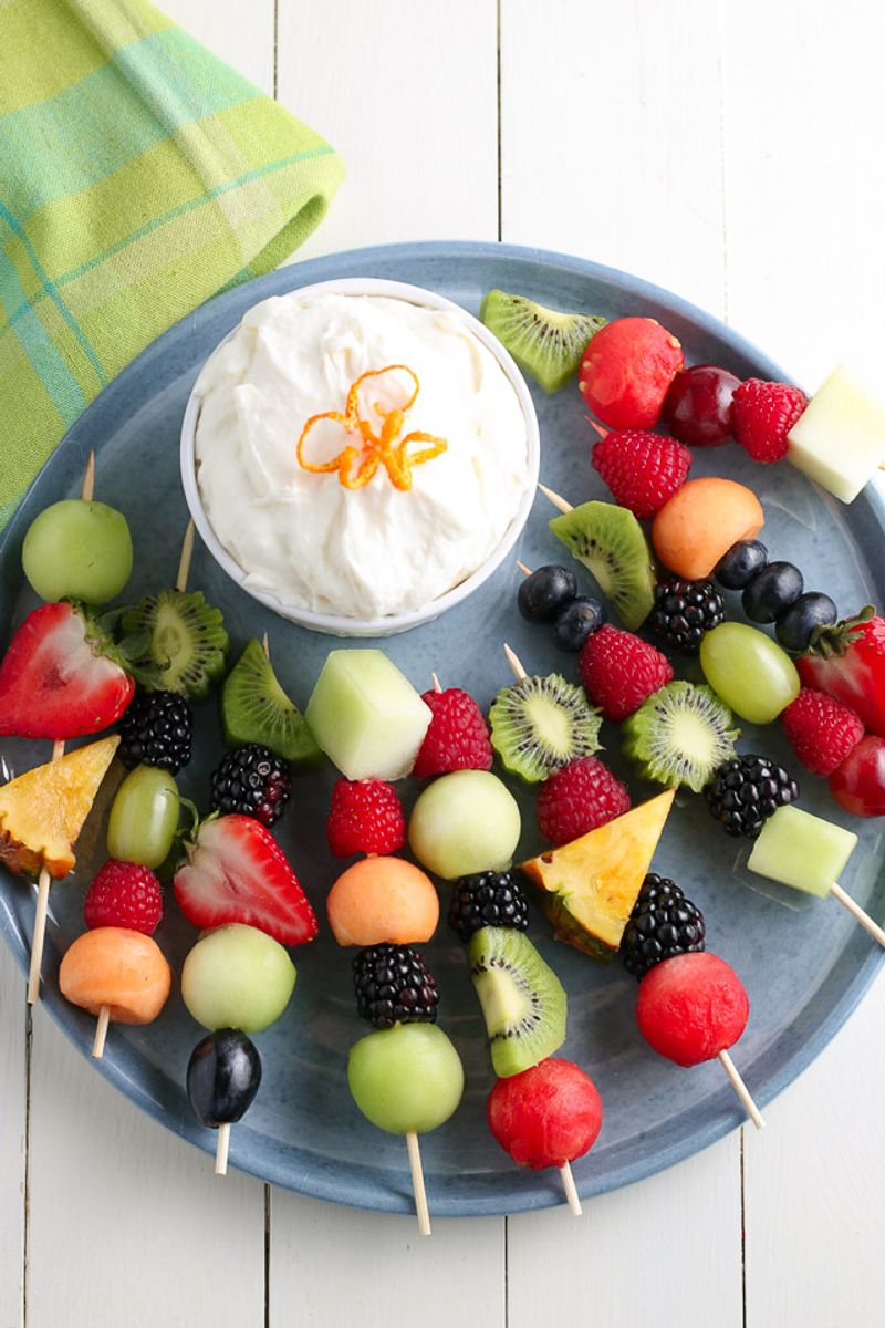 Fruit Kabobs with Yogurt Dip