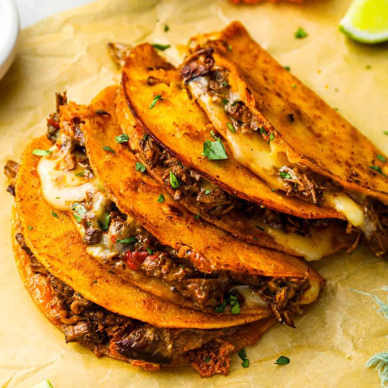 Birria Quesabirria Tacos (Crispy Cheese Shell)