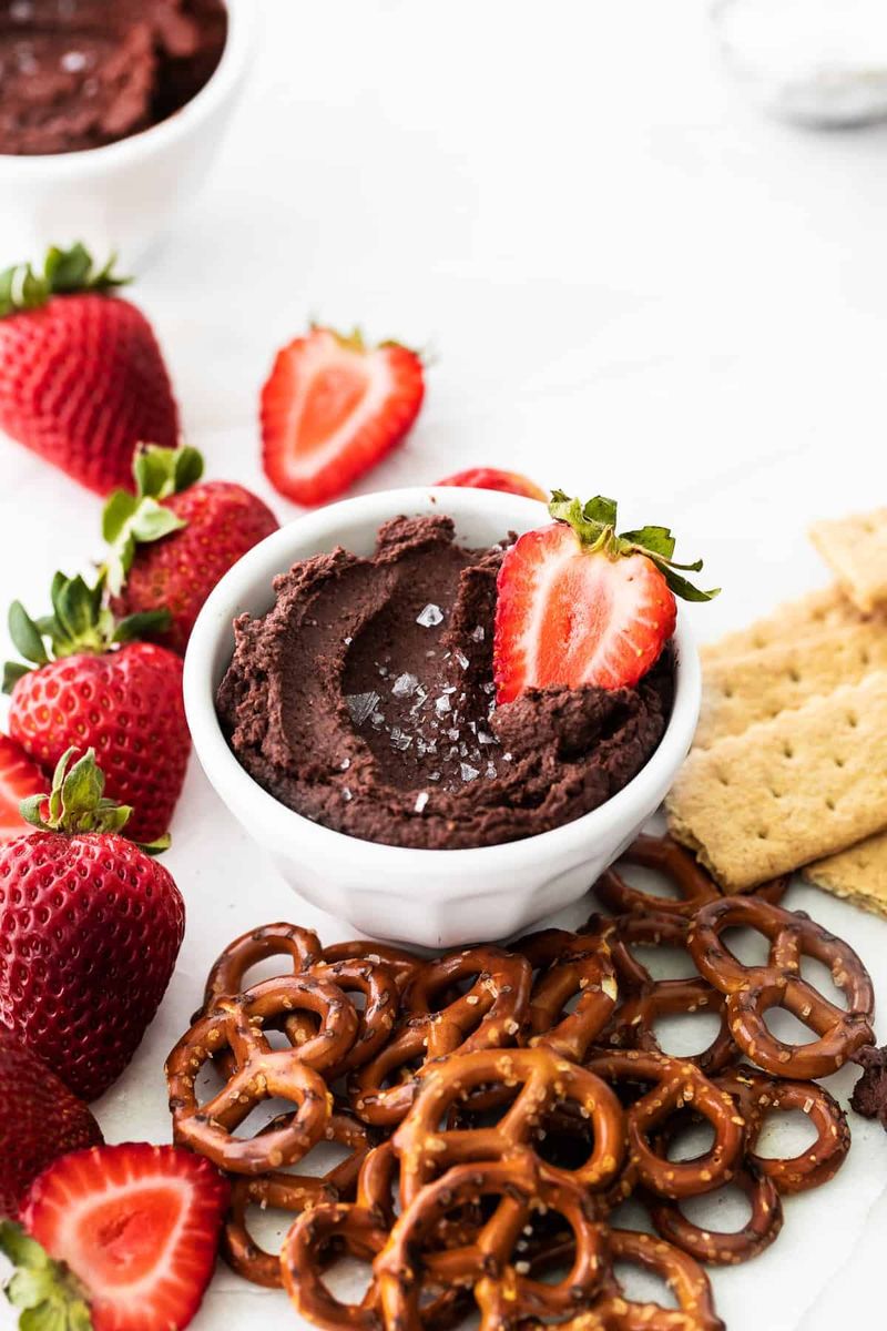 Chocolate Hummus with Strawberries