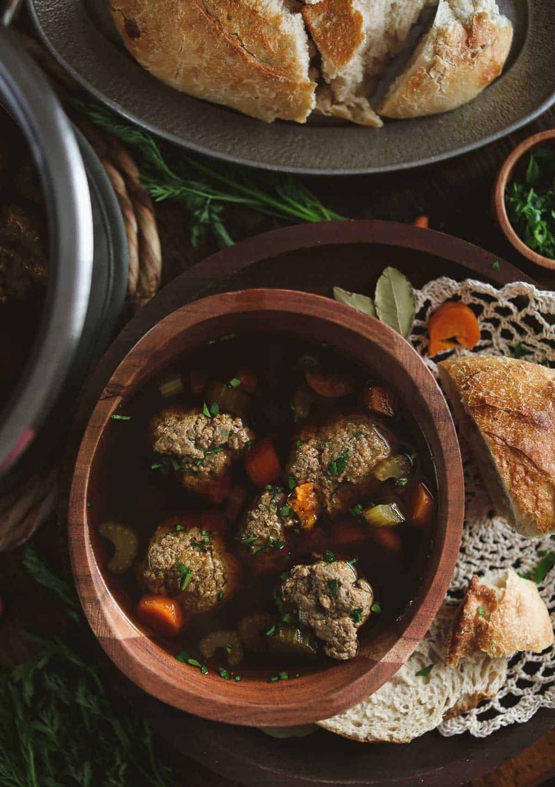 Czech Svickova Soup (Beef Broth with Dumplings)