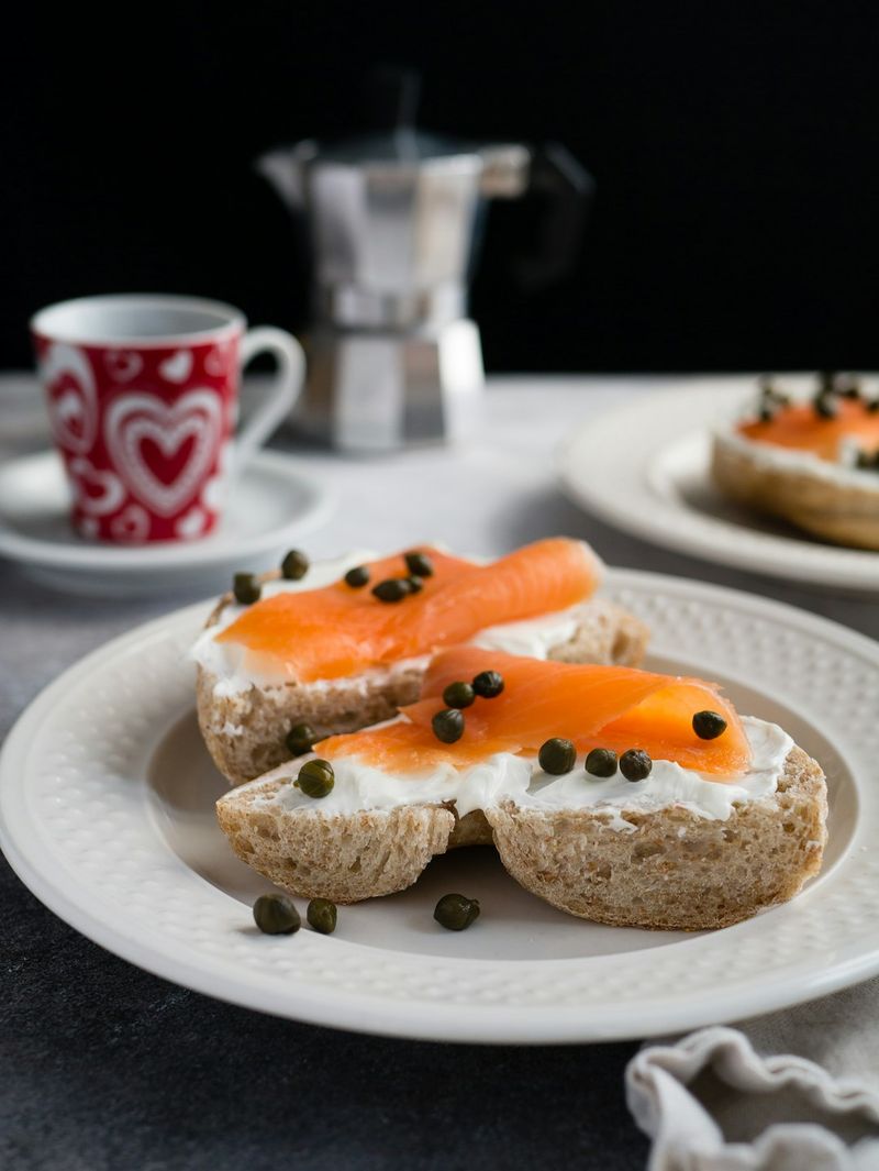 Smoked Salmon on Rice Cakes