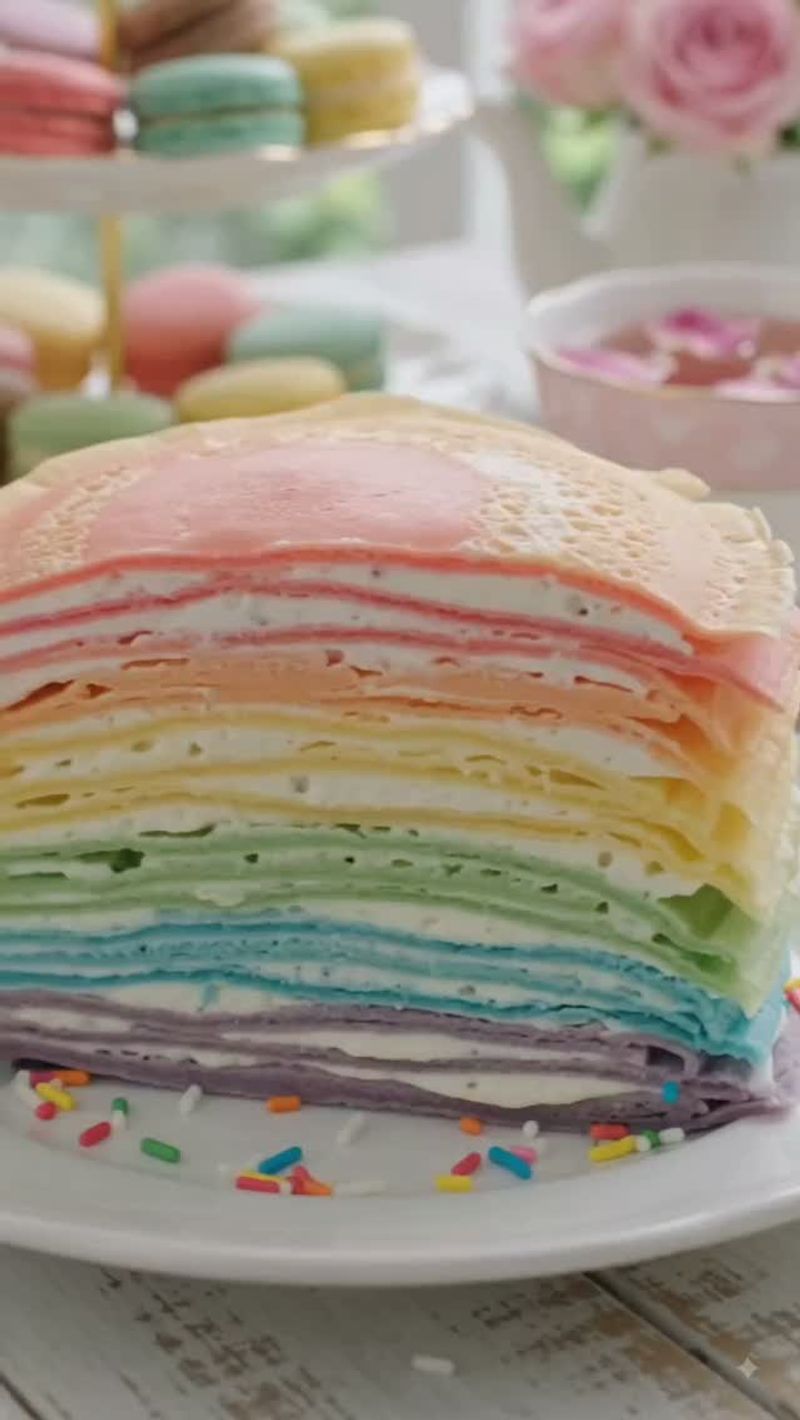 Rainbow Crepe Cake