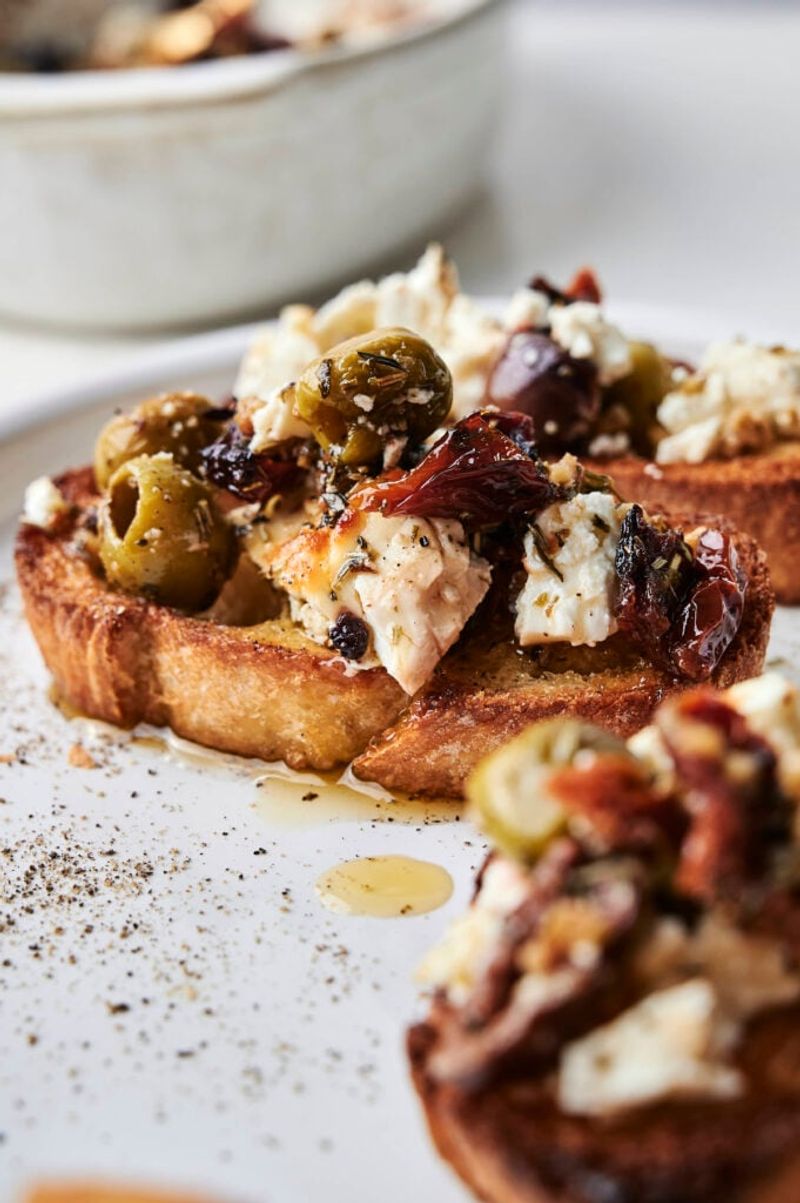 Sun-Dried Tomato and Olive Tapenade Crostini
