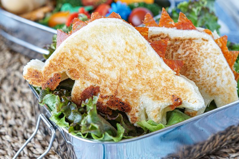 Dinosaur-Shaped Grilled Cheese